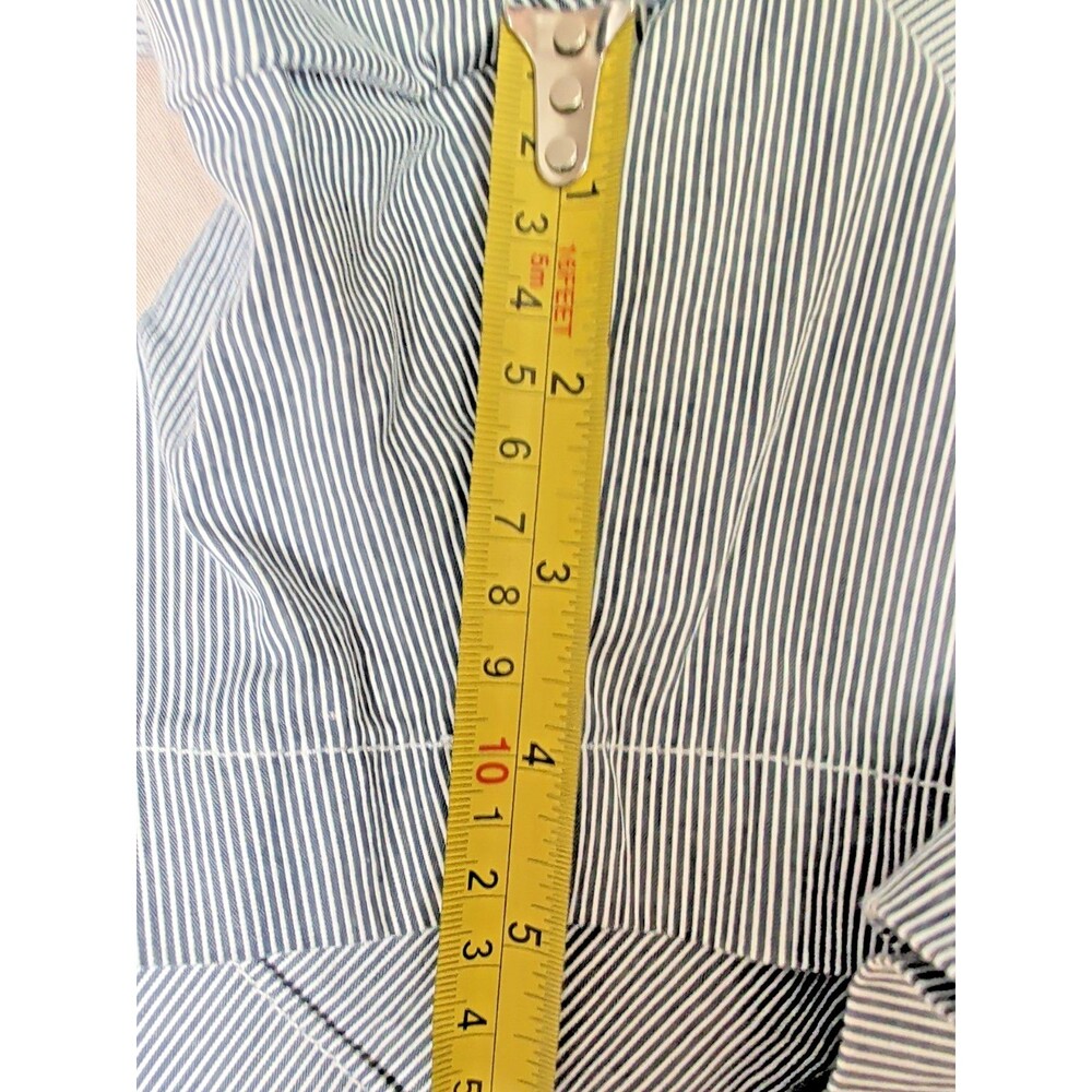 Tommy Hilfiger Blue White Pinstripe Shorts Womens 6 Flat Front Preppy Nautical - Picture 12 of 12